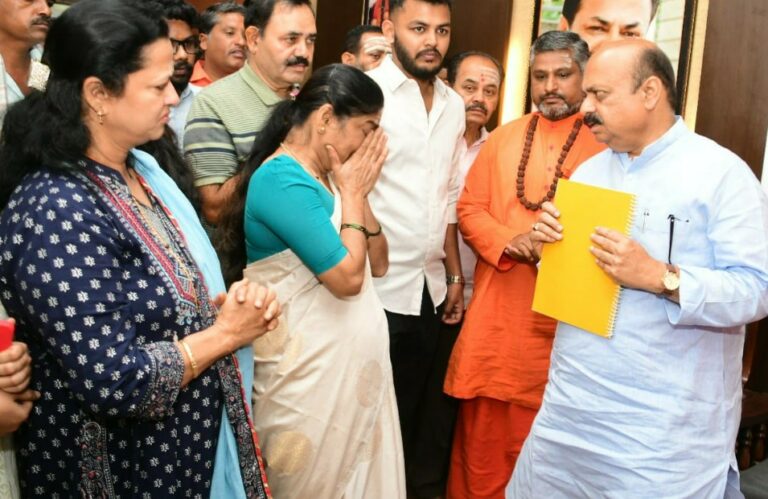 ಶಾಸಕ ರೇಣುಕಾಚಾರ್ಯ ಕುಟುಂಬಕ್ಕೆ ಸಿಎಂ ಸಾಂತ್ವನ
